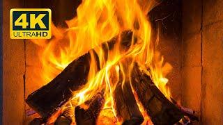  Cozy Fireplace 4K (12 HOURS). Fireplace with Crackling Fire Sounds. Fireplace Ambience