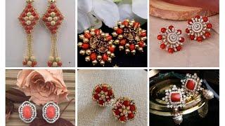 Latest Coral Earrings Collection With Weight||Lightweight Coral Earrings Designs||22ct Gold Earrings