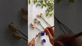 Pista Shell Craft Ideas | Tulip Flowers making using Pista shell #shorts #simplecrafts #viralshorts