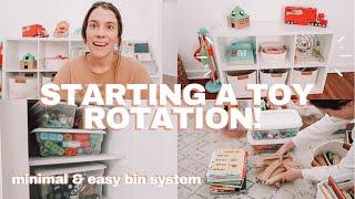 STARTING A TOY ROTATION! MINIMAL & EASY, BIN SYSTEM! ORGANIZE WITH ME | Emma Donaldson