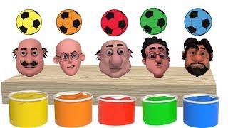 Learn Colors with Motu Patlu Toy egg & Soccer Balls | Finger Family song For Kids