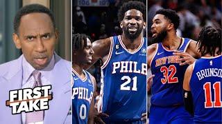 FIRST TAKE | "NOT 76ers; Knicks are biggest threat in East" - Stephen A. reacts NBA Christmas Day