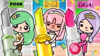 Poor, Rich and Giga Rich in MakeUp Contest| Toca Life Story |Toca Boca