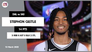 STEPHON CASTLE 14 PTS vs DAL 10 Mar 24-25 SAS Highlights