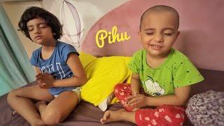 Pihu aur rashi subey prayer kar rahe hai  Pihu cute moments || Pihu and Rasbhari Moments ||