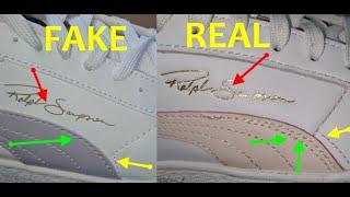 Puma Ralph Sampson low real vs fake. How to spot counterfeit Puma Ralph Sampson trainers.