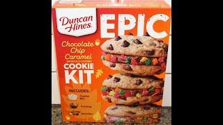 Duncan Hines EPIC: Chocolate Chip Caramel Cookie Kit Preparation & Review