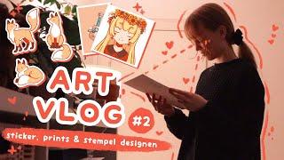 ※ ART VLOG #2 ※ So mache ich Prints & Sticker zu Hause │ Etsy Shop Update