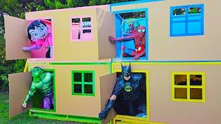 Giant Cardboard Superhero House - Funny Kids Stories with Adriana and Ali!