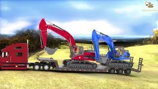 Construction Vehicles Working For Kids | 3D Animation | Excavator , Dump truck