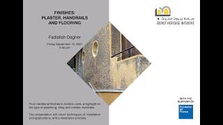 Finishes: Plaster, Handrails and Flooring - Fadlallah Dagher