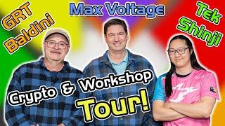 Grt Baldini & Max Voltage! Crypto Mining Farm & Workshop Tour!