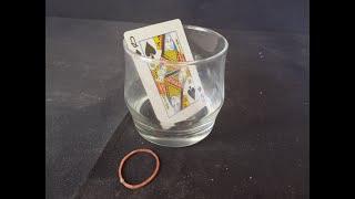 Card through glass magic trick. Magic tricks revealed