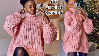 How To Crochet An Easy Ribbed Chunky  Sweater / Knit Stitch #crochet #häkeln