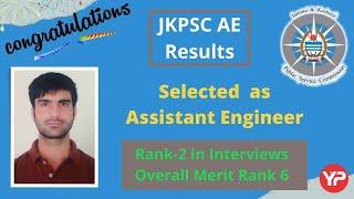 JKPSC AE PWD Selection | Rank 2 in Interviews | NIT Srinagar graduate selected in JKPSC AE PWD