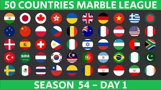 50 Countries Marble Race League Season 54 Day 1/10 Marble Race in Algodoo