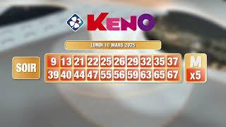 Tirage du soir Keno® du 10 mars 2025 - Résultat officiel - FDJ