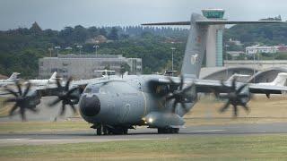 Turkish Airforce A400m Arrival and Departure from Farnborough Airport