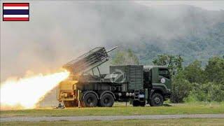 Thailand successfully tested the locally made 122mm DTI-2 rocket fire!