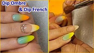 Dipping Powder Ombre short nail step by step | Tony Huynh