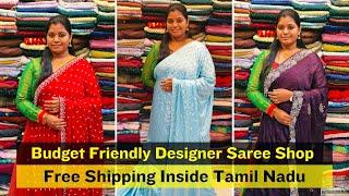 ️ Designer Sarees On Offer ! | New Shanvi Creation Sowcarpet Saree Shop | Priya just know fashion