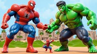 TEAM SUPERHERO RESCUE FAMILY SPIDERMAN vs FAMILY HULK, SUPER-GIRL, SUPER MAN | LIVE ACTION STORY #2