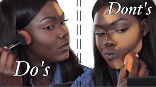 DO'S and DONT'S Highlight & Contour For Dark Skin WOC || Nyma Tang