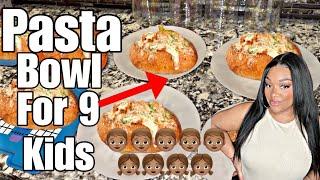 5 MIN PASTA BREAD BOWL DINNER FOR 9 KIDS