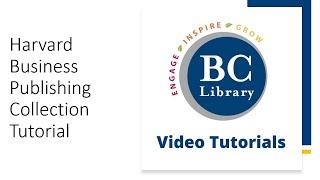 Harvard Business Publishing Collection eBooks Tutorial