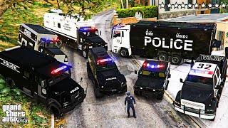 GTA 5 - Stealing HEAVY POLICE Cars with Michael  (GTA V Real Life Cars #12)