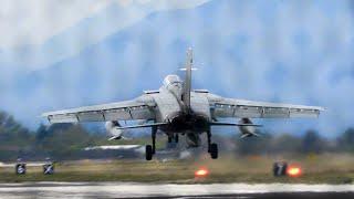 Wake Turbulence Ghostly Sound & Invisible Vortices from two Panavia PA-200 Tornado landing!