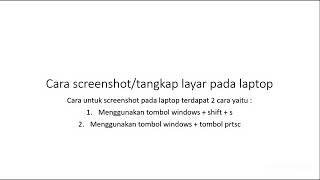 cara screenshot pada laptop