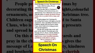 Christmas speech in English | Speech on Christmas | Speech on Christmas in English | Christmas Essay