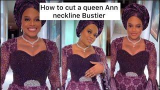 HOW TO CUT A SIMPLE QUEEN ANNE NECKLINE BUSTIER #bustier #how