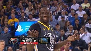 Draymond Green throws the ball at the ref, ejected with 2nd Tech | Warriors vs Thunder