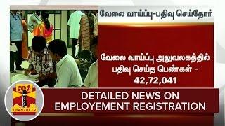 Detailed news on Employment Registration | Thanthi TV