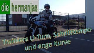 Motorrad Langsamfahrt, U-Turn /enges Wenden, Kreisfahrt, Training ist alles; S1000XR und Multi V4S