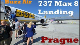 Buzz Air Boeing 737 Max 8 Prague Landing - Passenger View - 4K 60fps