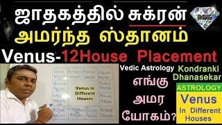 சுக்ரன் ஜாதகத்தில் அமர்ந்த ஸ்தானம்/ Effects of Venus in 12 Houses Vedic Astrology in Tamil