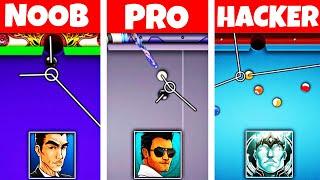 NOOB vs PRO vs HACKER  in 8 Ball Pool