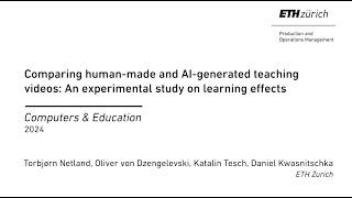 Comparing Human-made and AI-generated Teaching Videos: An Experimental Study on Learning Effects