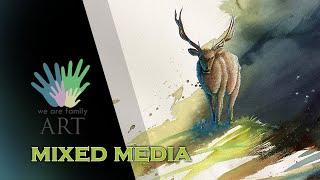 Mixed Media Painting Speedpaint Tutorial, Deer