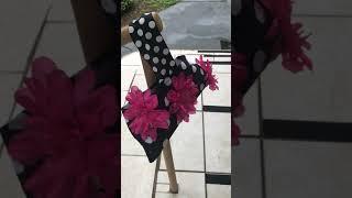 JCFASHION made another black and white hand bag with hot pink sunflowers