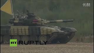 T-72 vs ZTZ-96A firing on the move and fire-control comparison - Russian Tank Biathlon