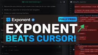 Exponent: This NEW & FREE AI Coding Agent BEATS Cursor, V0 & Bolt! (Generate Full Stack Apps!)