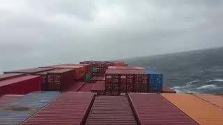 Container Ship in Storm Inside & Outside