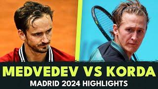 Daniil Medvedev vs Sebastian Korda Battle | Madrid 2024 Highlights