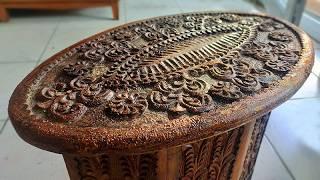 Abandoned BEAUTY. Carved coffee table restoration.