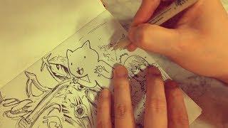 고양이의 모험 손그림 그리기