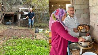 Sobalı Köy Evimizde İnanılmaz Lezzetli Ateşte Balık Salata Akşam Yemeği Köy Hayatı